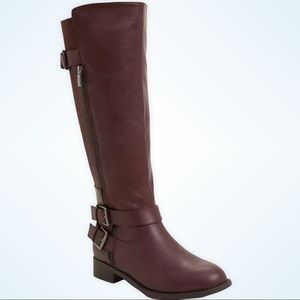 Torrid Double-Buckle Side-Zip Knee-High Boots (Wide Width, Wide Calf) Size 7W